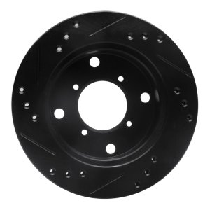 Chevrolet Metro Brake Rotor (1) - Front Right - R1 Concepts - Drilled & Slotted - Black - `89-`01